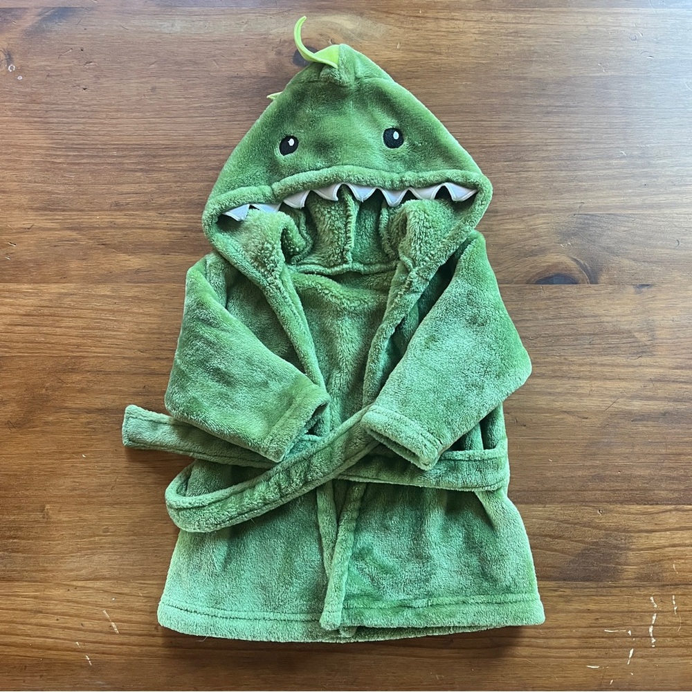 Green Dinosaur Hooded Bathrobe